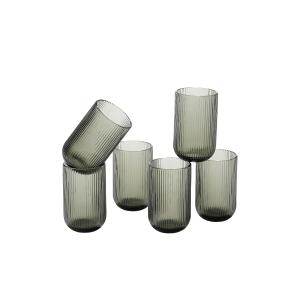 Lot de 6 verres à boire gris 400ml