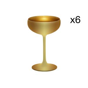 Lot de 6 Verres à cocktail en Cristallin, or,23 cl