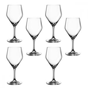 Lot de 6 verres à eau sur pied 330ml verre transparent