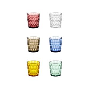 Lot de 6 verres bas en acrylique biologique multicolore 36…