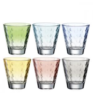 Lot de 6 verres colorés 215ml verre multicolore