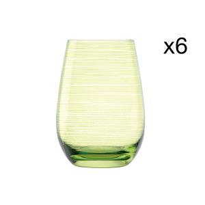 Lot de 6 Verres en Cristallin, vert, 46 cl