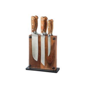 Lot de 7 couteaux de cuisine en inox marron