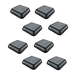 Lot de 8 balise solaires Acier Noir D12CM
