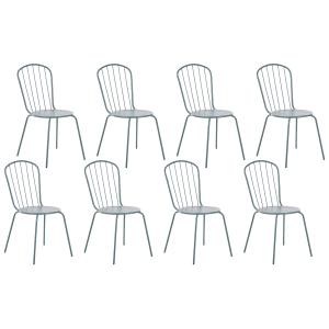 Lot de 8 chaises de jardin bleu clair
