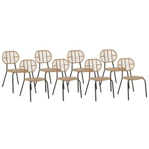 Lot de 8 chaises naturel