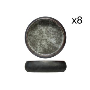 Lot de 8 Coupes en Grès, vert, D11,5 cm