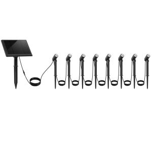 Lot de 8 Spots solaires conenctés Acier Noir 100lm