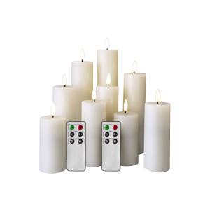 Lot de 9 bougies électriques à flamme LED paraffine blanche…