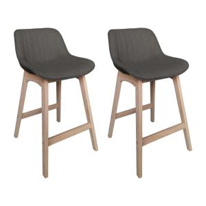 Lot de chaises  d'îlot et bar en chêne et assise tissu 65cm…