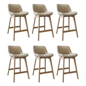 Lot de chaises  de bar en chêne et tissu velours côtelé H65…