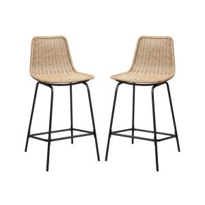 Lot de tabourets d'ilot et bar BALI en métal et assise en r…
