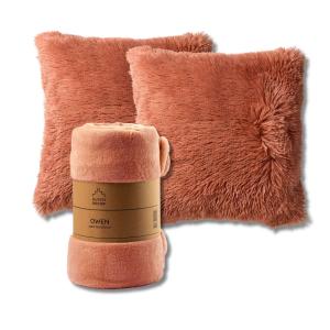 LOT PROMO - Fluffy & Owen - 2 coussins 45x45 cm - 1 plaid 1…