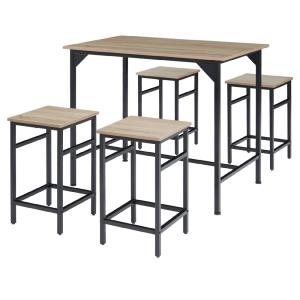 Lot table de bistrot 4 personnes en panneau de fibres bois…