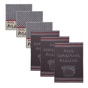 Lot torchons   essuie-mains en coton gris 50x70cm