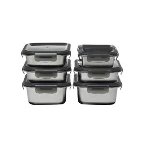 Lots de 7 boîtes rectangulaires inox argent