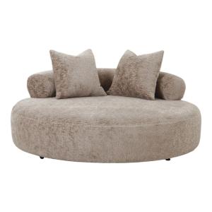 Love seat en tissu chenillé beige ø160 cm