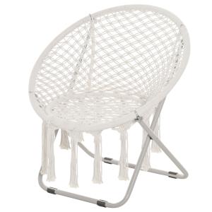 Loveuse fauteuil lune papasan pliable macramé coton polyest…