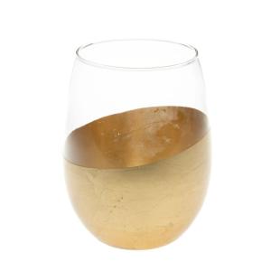 Lumignon Foglie d'o 12 cm  or en verre