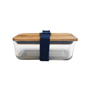 Lunch box cookut en verre bleu