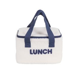Lunchbag bouclettes blanches et bleues