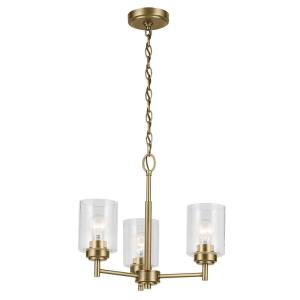 Lustre 3 Lumières Acier, Verre Transparent Bullé
