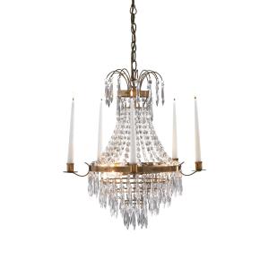 Lustre 3xE14 laiton antique et transparent