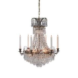 Lustre 7xE14 laiton antique