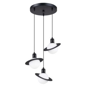 Lustre acier noir H 120 cm