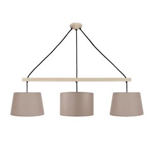 Lustre bois H80cm naturel;Abat-jour: multicolore