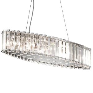 Lustre en cristal finition chrome poli