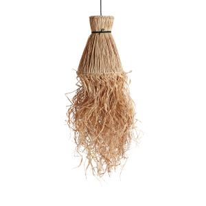 Lustre en fibre naturelle marron 32x32x93 cm