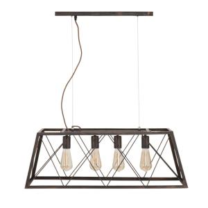 Lustre en métal marron à 4 lumières, 78x30x26,5 cm