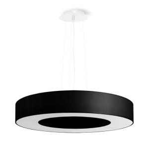 Lustre tissu/PVC/acier noir H 102 cm