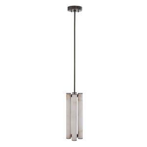 Lustre vertical en albâtres et métal H55 cm - Noir