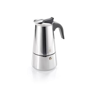 Machine a espresso 4 tasses en acier inoxydable argent