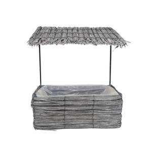 Maisonette coupe rectangle en osier gris 28 x 15 x 30 cm