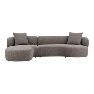 MALIBU-Canapé d'angle gauche en tissu taupe