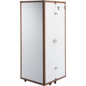 Malle-armoire blanche imitation peau de crocodile