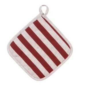 Manique de cuisine en coton à rayures beige et bordeaux 20x…