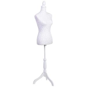 Mannequin en bois et mousse recouvert de tissu blanc 24x37,…