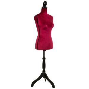 Mannequin en bois et mousse recouvert de tissu rouge 24x37,…
