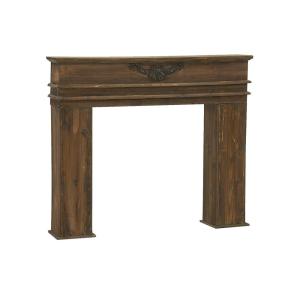 Manteau de cheminée en pin marron vieilli