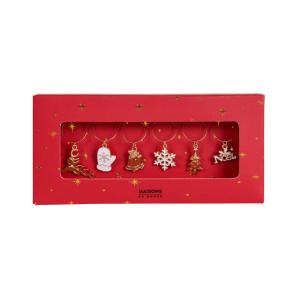 Marque-verres dorés et blancs (x6)