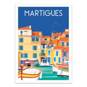 MARTIGUES - RAPHAEL DELERUE - Affiche d'art 50 x 70 cm
