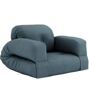 Matelas 90x200 et fauteuil en futon bleu 2 en 1