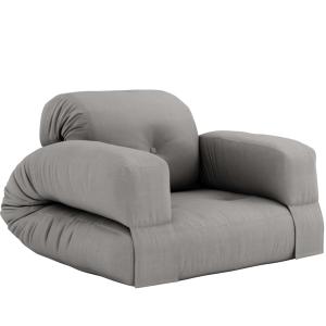 Matelas 90x200 et fauteuil futon gris 2 en 1