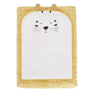 Matelas à langer bébé en coton blanc, jaune moutarde et noi…