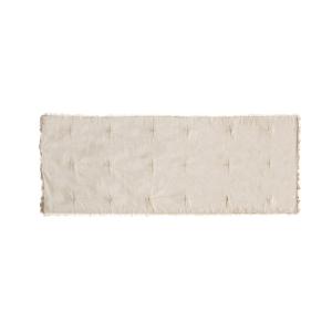 Matelas d'assise uni et à franges coton ivoire 60x180 cm