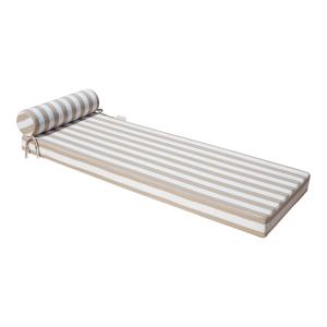 Matelas extérieur réversible recto rayé beige & verso raphi…